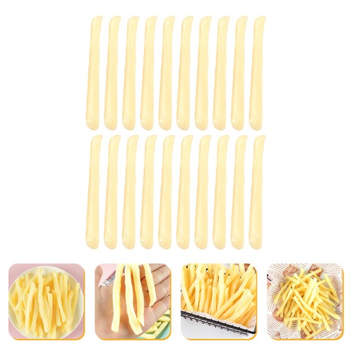 20 Pcs French Fries Model Simulation Food Realistic PVC Fake Child