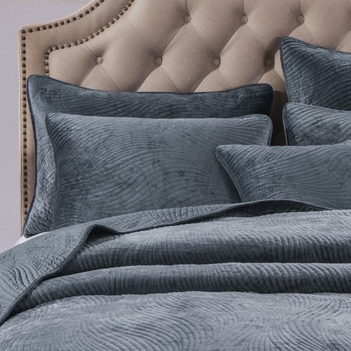 Tache Velvet Yellow Gold Blue Brown Plush Super Euro Throw Pillow Sham Cover - Picture 3 of 21