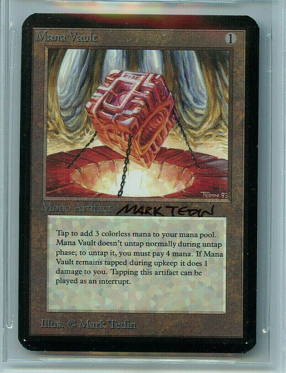 MTG Alpha Mana Vault BGS 9 Mint BAS 10 Signed Magic Card WOTC Amricons