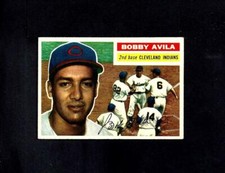 1956 TOPPS #132 BOBBY AVILA--INDIANS--NO CREASES--EX/MT