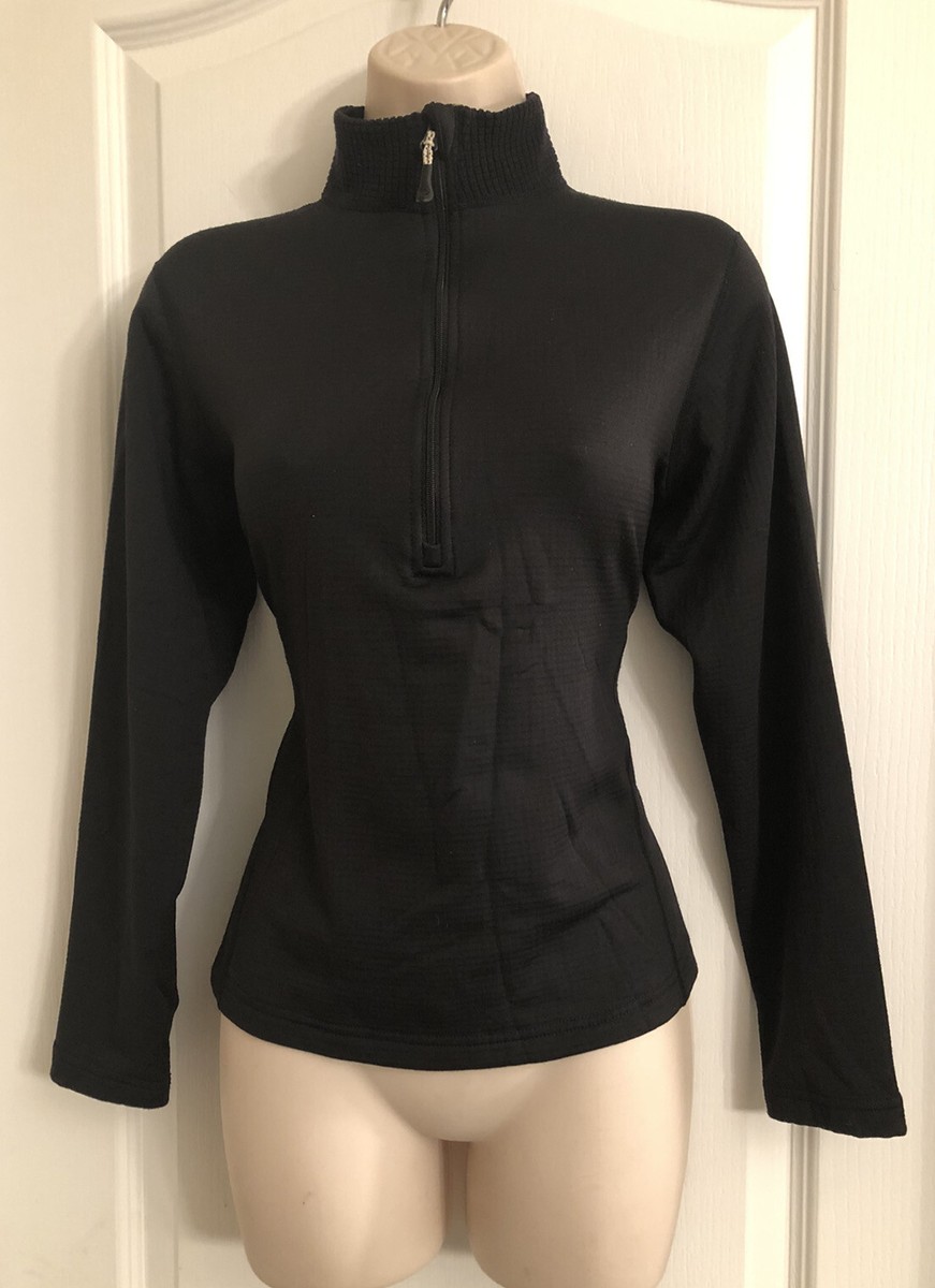 Magellan Wmn sz S Black Stretch Long Sleeve Half Zip Pullover