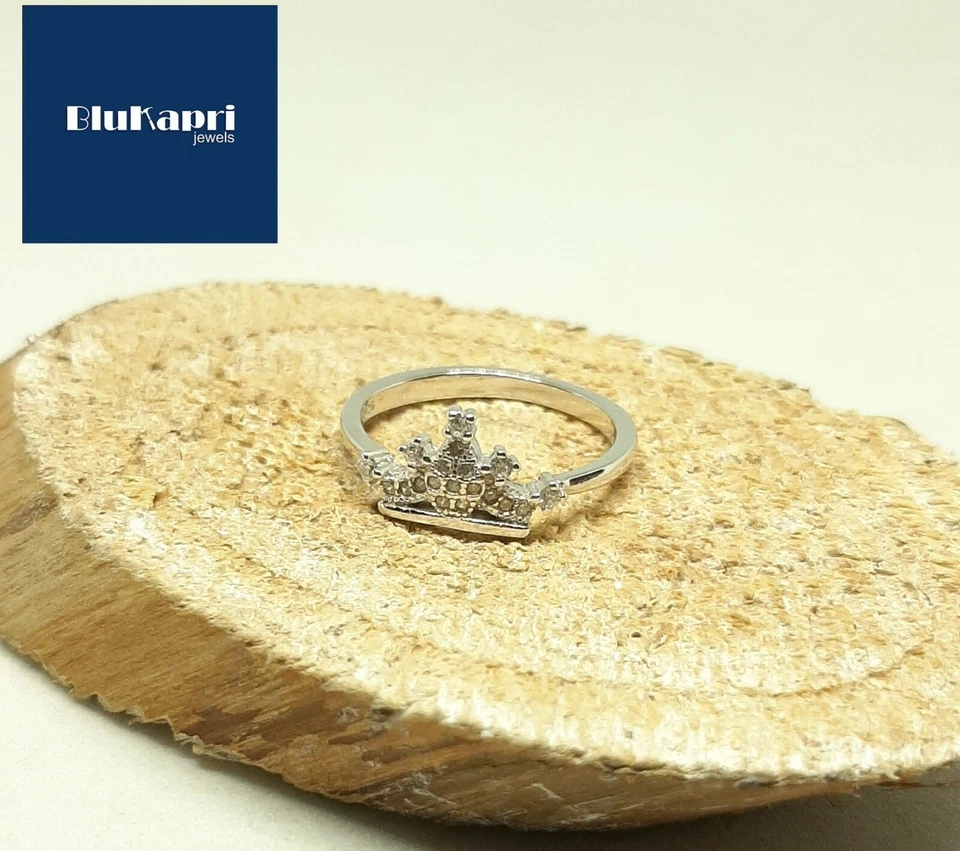 Anello Donna  in argento 925 Corona con zirconi bianchi - Immagine 4 di 4