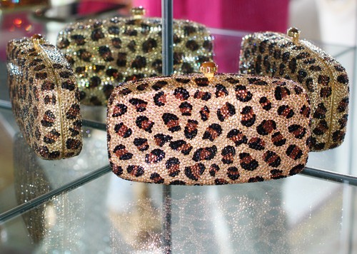 New York Couture leopard gold crystal-embellished Shoulder Bag Clutch retal $675 - Picture 2 of 13