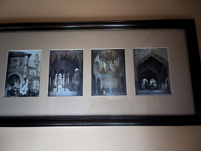 THE ALHAMBRA GRANADA SPAIN 1853 LITHOGRAPHY'S (4) PROF. FRAMED AND MATTED RARE