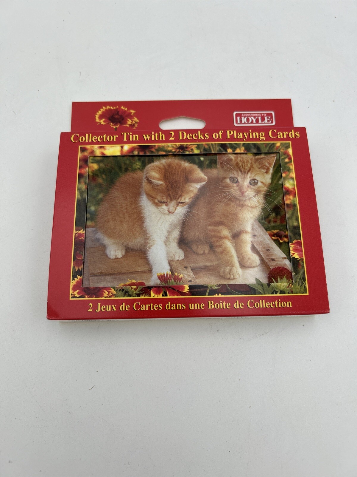 Vintage Hoyle Collector Tin With 2 Decks Of Kittens Playing Cards 1998 - New
