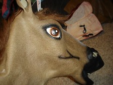 NEW Adult horse head rubber Mask Halloween Costume One Size