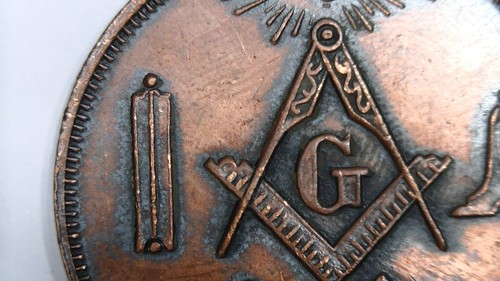 Moneda medalla masónica Sibert Gatun Lodge A F & A M 1973 zona del canal de Panamá albañil - Imagen 17 de 19