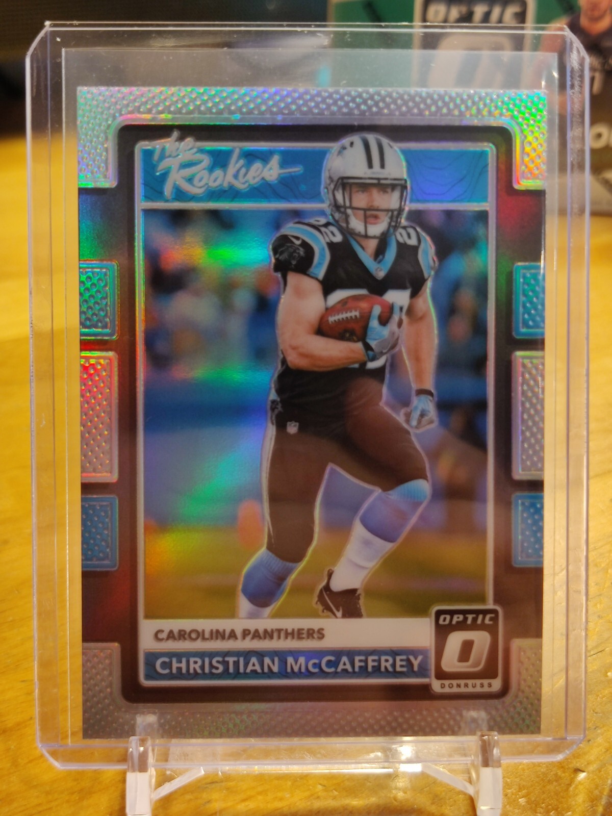 CHRISTIAN MCCAFFREY 2017 DONRUSS OPTIC THE ROOKIES PRIZM RC #5 SF 49ERS NFL! ^/