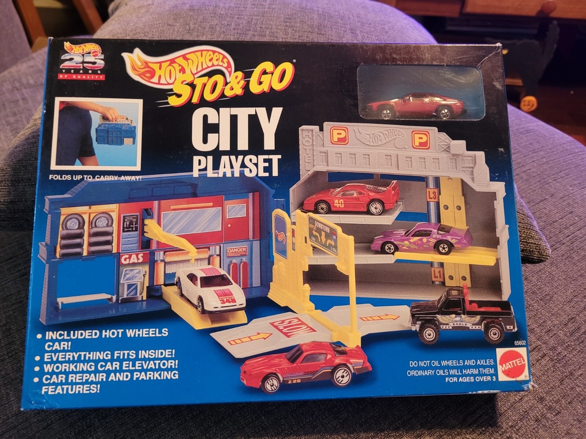 パワーステーション Hot Wheels Sto&Go City Playset with Red Toyota Supra 25th Years