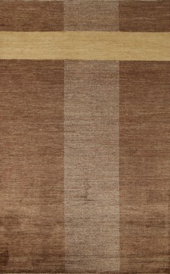 Brown Modern Gabbeh 6x8 Area Rug Hand-knotted Wool Carpet