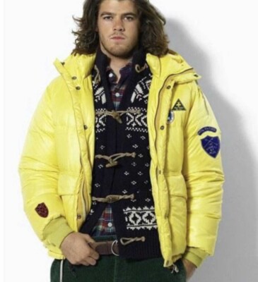 Ralph Lauren Rare Ski Patrol Ski Club Yellow Jacket With Patches