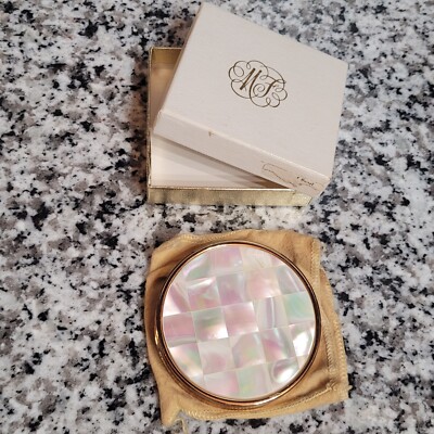 Vintage MAX FACTOR Paris London Hollywood Creme Puff Mother of Pearl MOP Compact