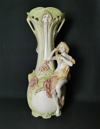 Vaso 1900 stile ROYAL DUX BOHEMIA bella donna ART NOUVEAU H=46,5 cm - 第 1/11 張圖片