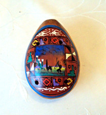 SOUTHWESTERN NIGHT THEME Wooden Hand-painted Whistle Flute Instrument Vintage