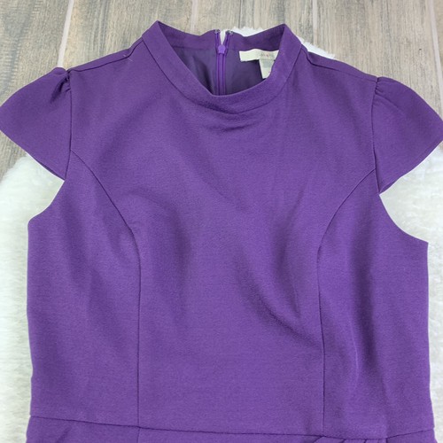 Lark & Ro Women's Mockneck Ruched PURPLE (PINOT) Dress SIZE 6 EUC - Picture 6 of 6