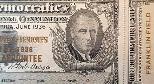 US 1936, Franklin Field Ceremonies Ticket, Special Appointee,with coupon unused - Picture 2 of 7