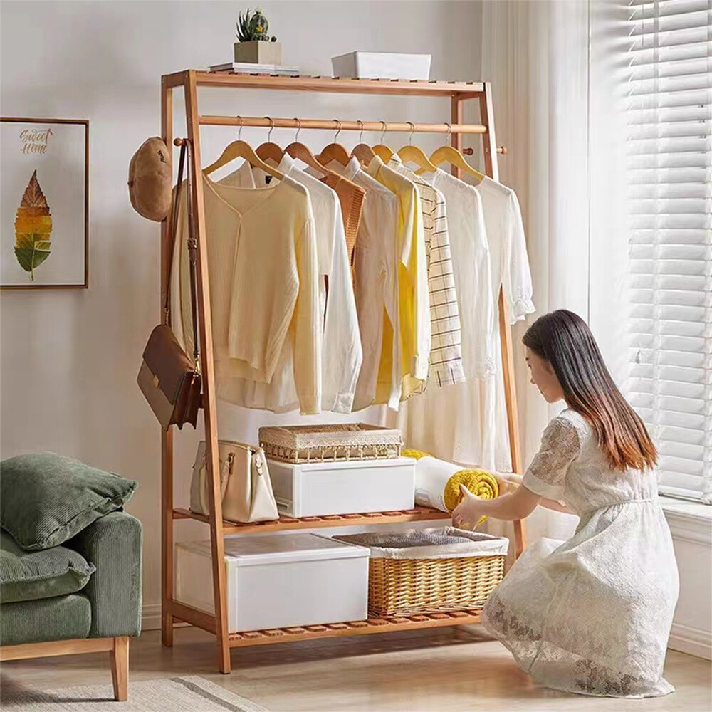 Garment Storage Rack Shoes Coats Shelf Clothes Hanging Stand 10