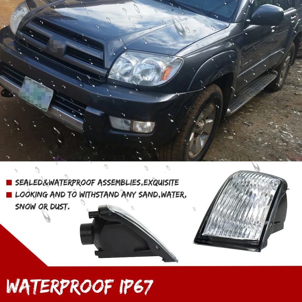 Conjunto de luces de señal de giro para parachoques delantero Toyota 4Runner 2003-2005 luces DRL Foto 4 de 4