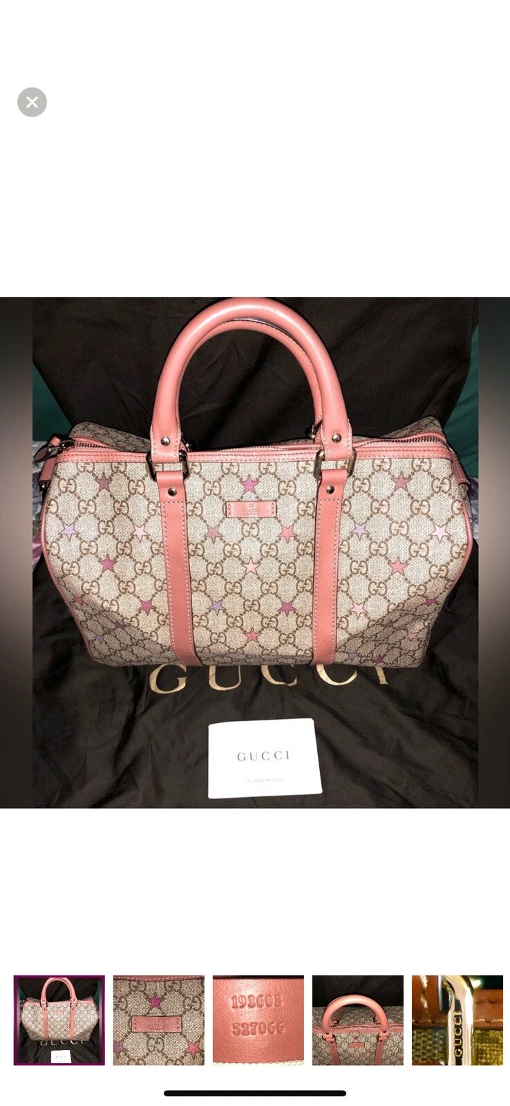 Authentique sac Gucci GG Supreme Stars Medium Joy Boston