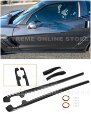 For 05-13 Corvette C6 Z06 Zr1 Style Glossy Black Side Skirts Rocker Panel Pair