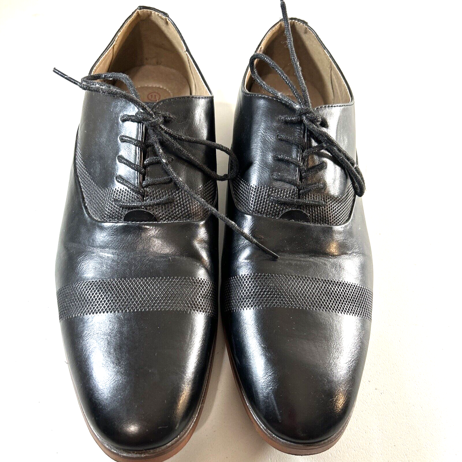 SAOLA Scarpe eleganti Oxford stringate Dexter Comfort da uomo nere con punta a cappuccio 178203 taglia 11