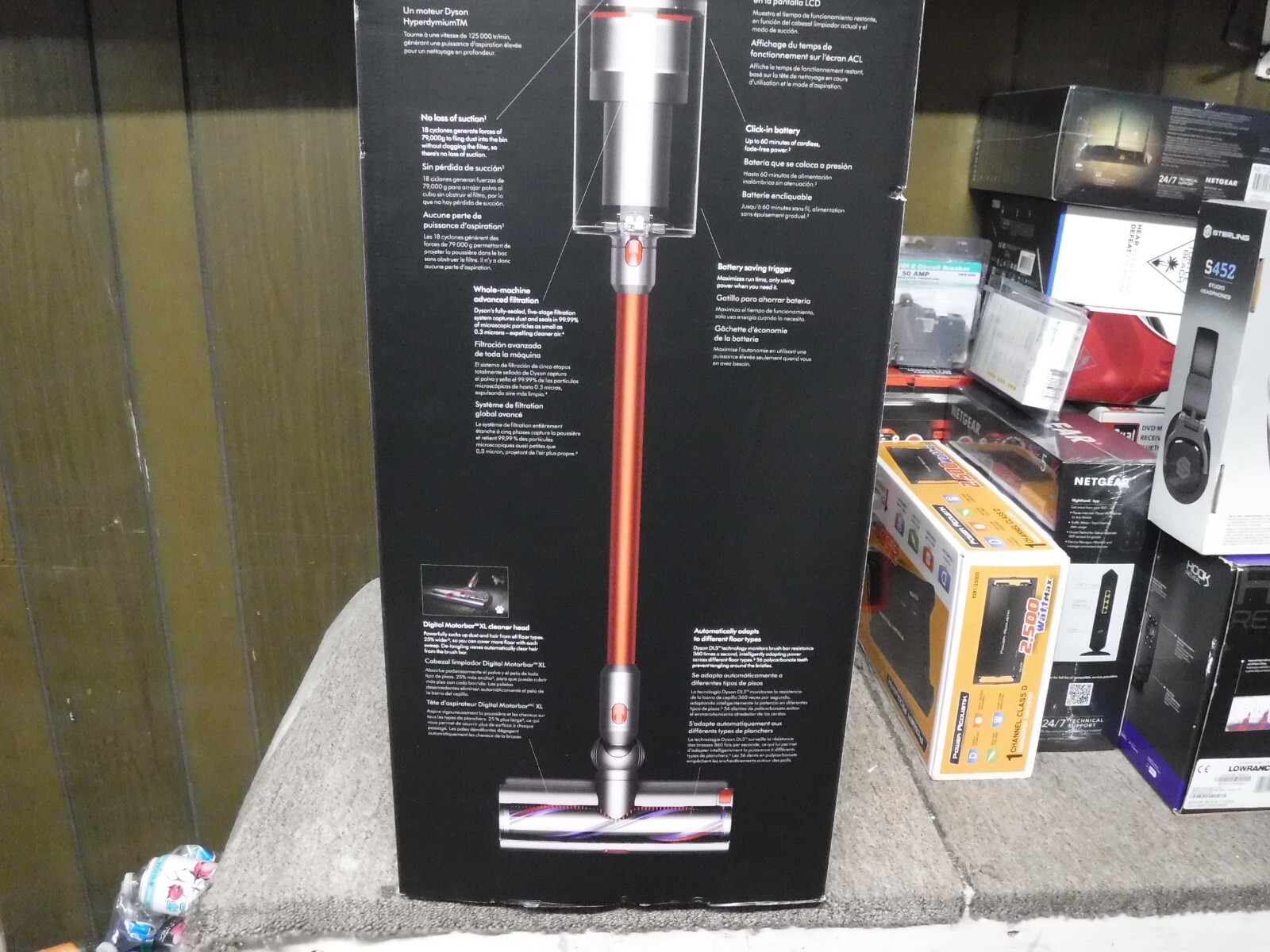 *NEW* Dyson Outsize Cordless Stick Vacuum, Nickel & Red, 44792201