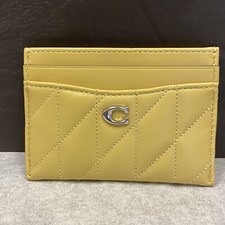 Coach CM434 Essential Quilted Credit Card Case HAY Pillow Nappa Leather New 95