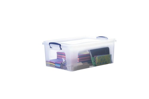 Contenedores de almacenamiento apilables de plástico transparente Superio con tapas, 22 cuartos (paquete de 3) - Imagen 5 de 6
