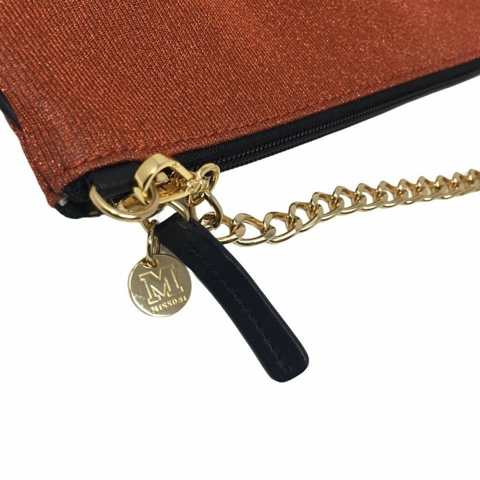 M MISSONI  Zip UP Pouch Clutch Bag with Detachable Chain Strap - Rust - £175 - Image 3 of 4
