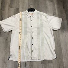Tommy Bahama XL 100 Silk Loop Collar Hawaiian Camp Lounge Cigar Shirt Surf Tiki