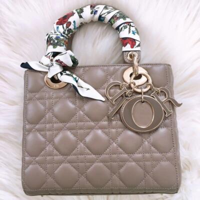 Auth Lady Dior My ABCDior Small Leather 2Way Sholder Bag