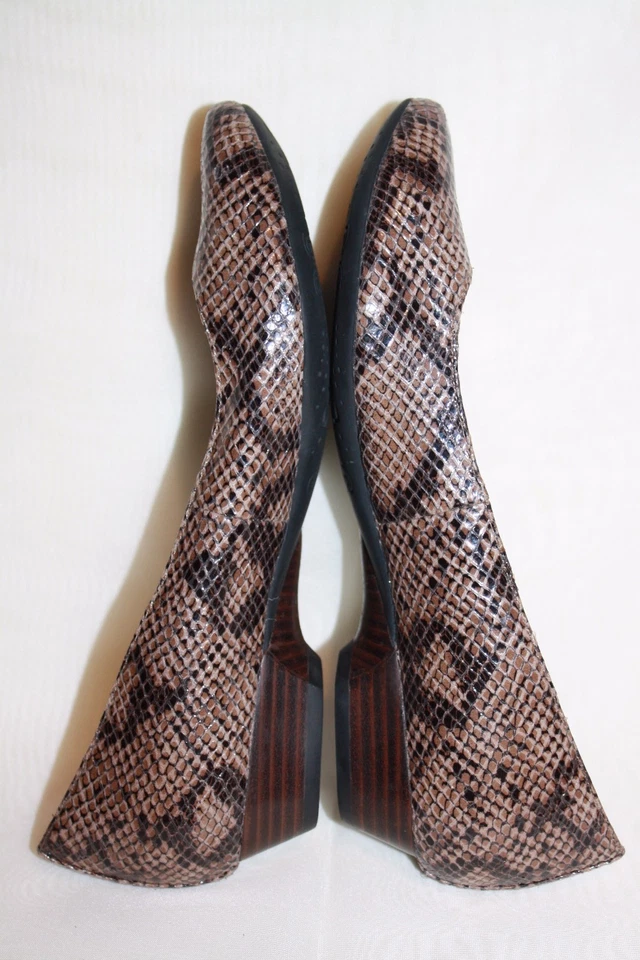 ZAPATOS MOCASINES PLANOS INDIGO BY CLARKS ESTAMPADO SERPIENTE TACÓN CUÑA SIN CORDONES MUJER 6 M Foto 4 de 4