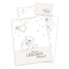 Herding Biber Flanell Kinder Baby Bettwäsche Lieblingsmensch 100x135 cm 08.063