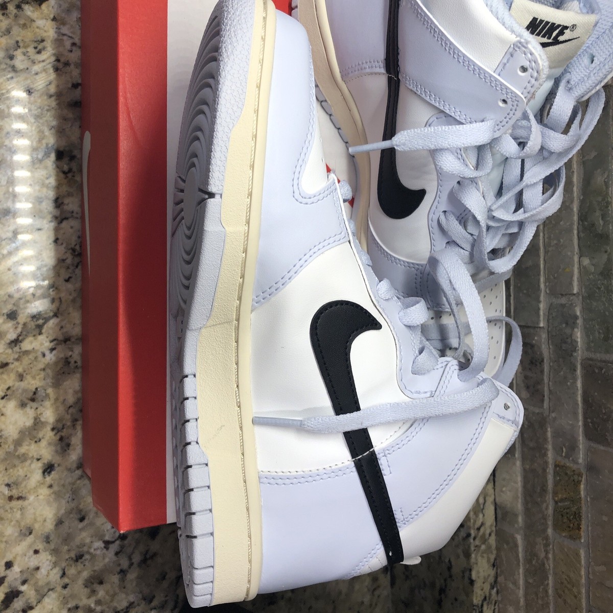 リンゴ New NIKE Dunk High (GS) Summit White /Football Grey Size 6Y Or