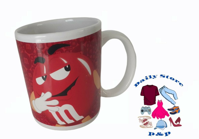 M&Ms Coffee Mug Red Yellow M&M Character Official Licensed Pre-Owned 