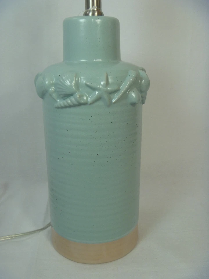 Sea Shell Coastal Nautical Table Lamp Sea Foam Green Beach 25" - Image 3 of 4