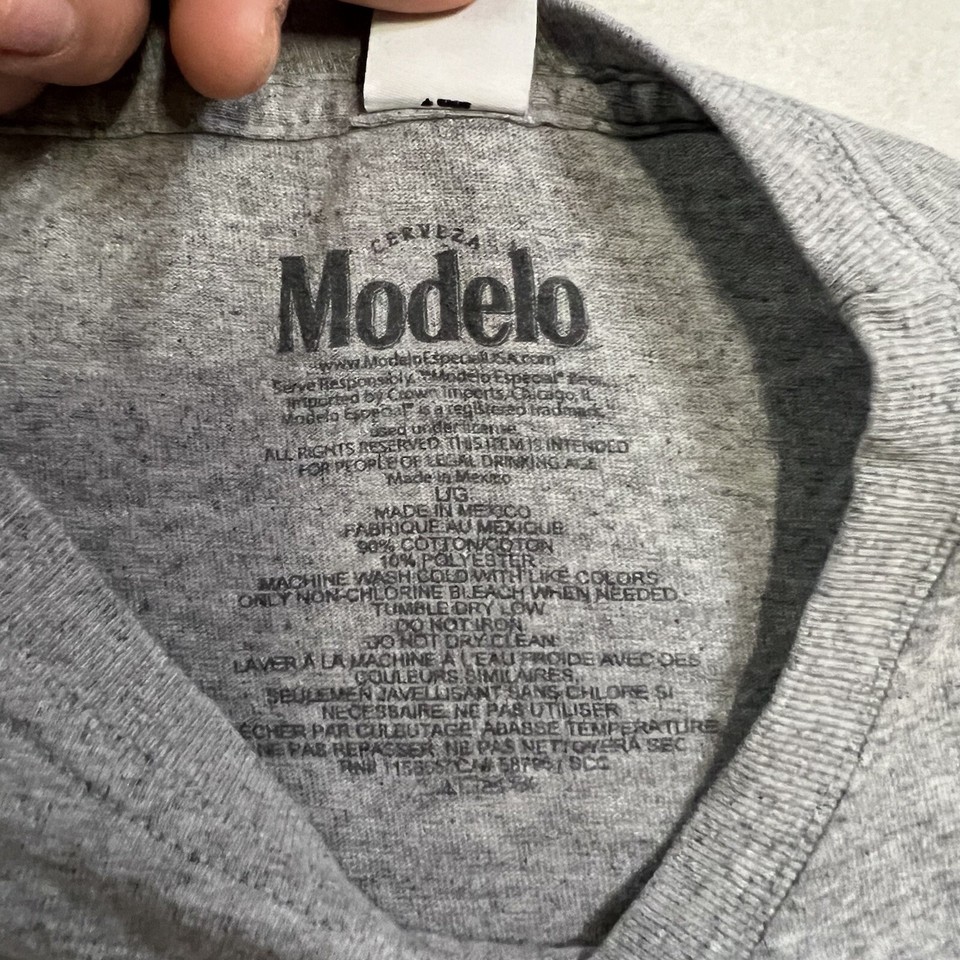 MODELO T SHIRT Cerveza Mexico Mexican Beer Men’s Size Large Gray
