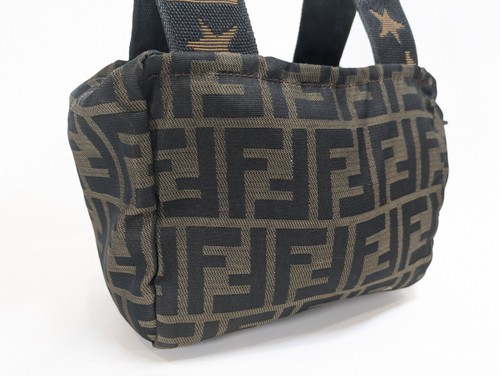 FENDI Zucca Mini Handbag Tote bag Pouch Nylon Brown - Picture 2 of 24