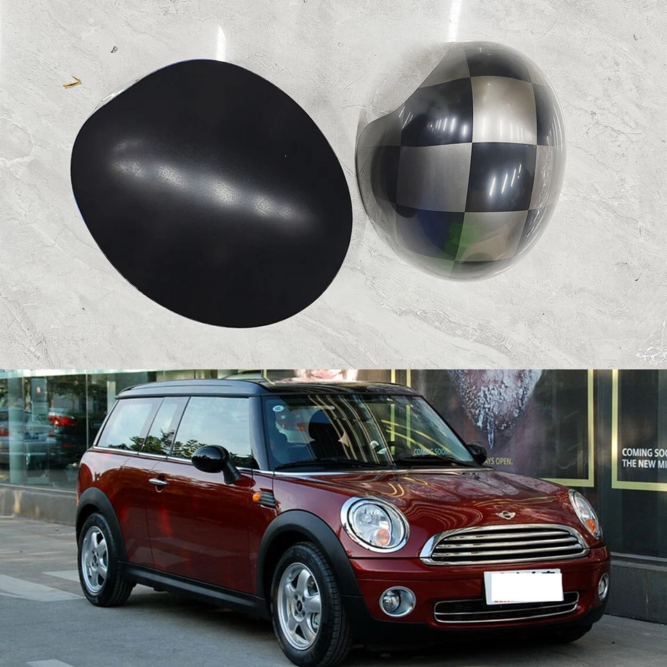 Cubierta de espejo lateral a cuadros nocturnos plegable manual para MINI Cooper R55 R56 R57 R60 Foto 2 de 4