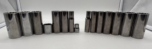 Craftsman 15 Piece 12 Point Socket Set Preowned Free Ship - Picture 2 of 10