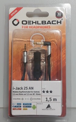 Kopfhörerkabel Android 2,5mm auf 3,5mm 90° Oehlbach 35006 i-Jack 25 AN 1,5m (F1)