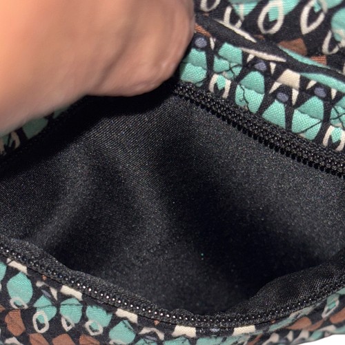 VERA BRADLEY Crossbody Bag Quilted Adjustable Strap Teal Brown Boho Chic Retired - Picture 7 of 13