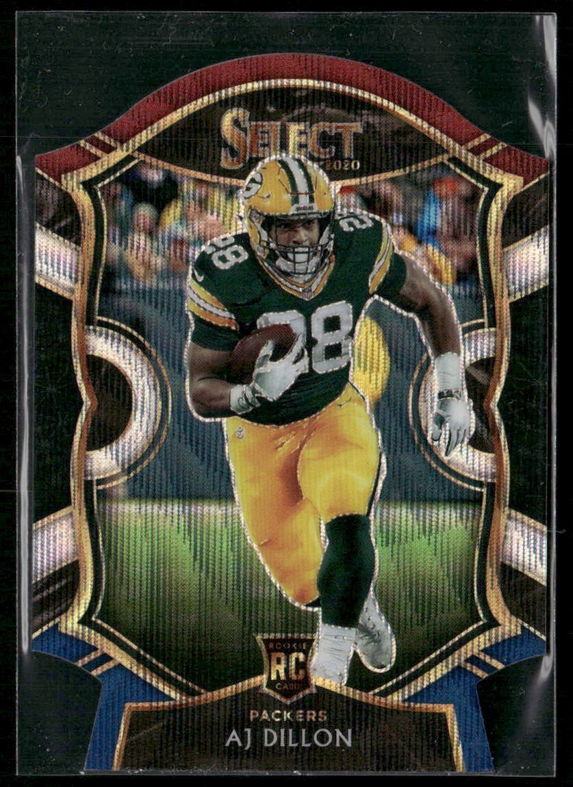2020 Panini Select Concourse Tri-Color Die-Cut AJ DILLON Rookie (RC) #65