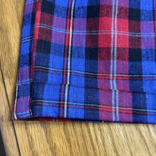 Bermudas deportivas de colección Liz Thomas talla L cintura alta sarro a cuadros azul rojo - Imagen 5 de 9