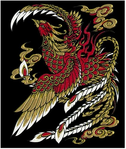 Makie Sticker decoration Suzaku SHINJU-02 Gold 4×5cm Made in Japan - Picture 3 of 3