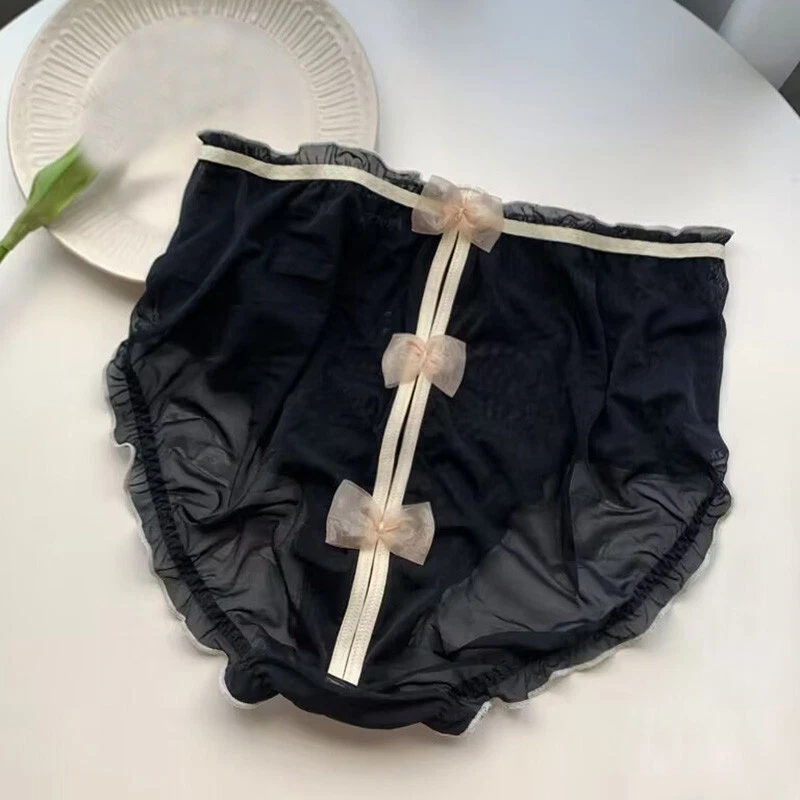 Sexy calzoncillos lazo transparentes talla grande para hombre y mujer dulces Foto 3 de 4