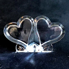 WATERFORD Marquis SWEET MEMORIES DOUBLE HEART PICTURE FRAME, Crystal, 3"