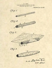 Cigar Rolling Tobacco Vintage US Patent Art Print - Antique Cigar Art-  850