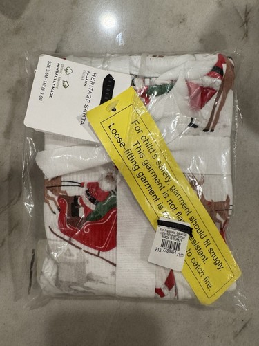 Pottery Barn Baby Heritage Santa Organic Cotton Pajamas 3-6 Month Christmas - 第 4/5 張圖片