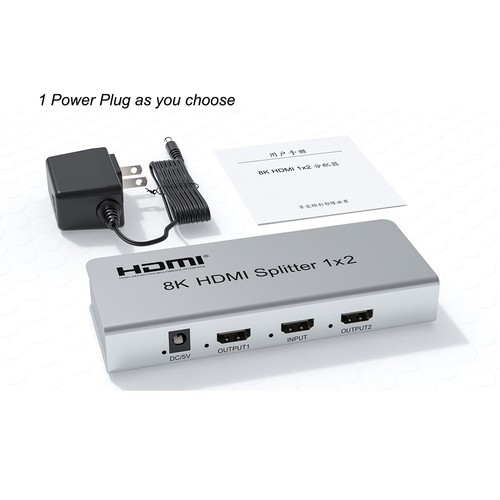 8K 1x2 HDMI Splitter 4K 120Hz Video Distributor Converter HDR 3D TV Dual Display - Picture 9 of 9